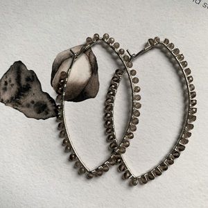 Handcrafted Smoky Quartz Earrings (Rhodium Plated)